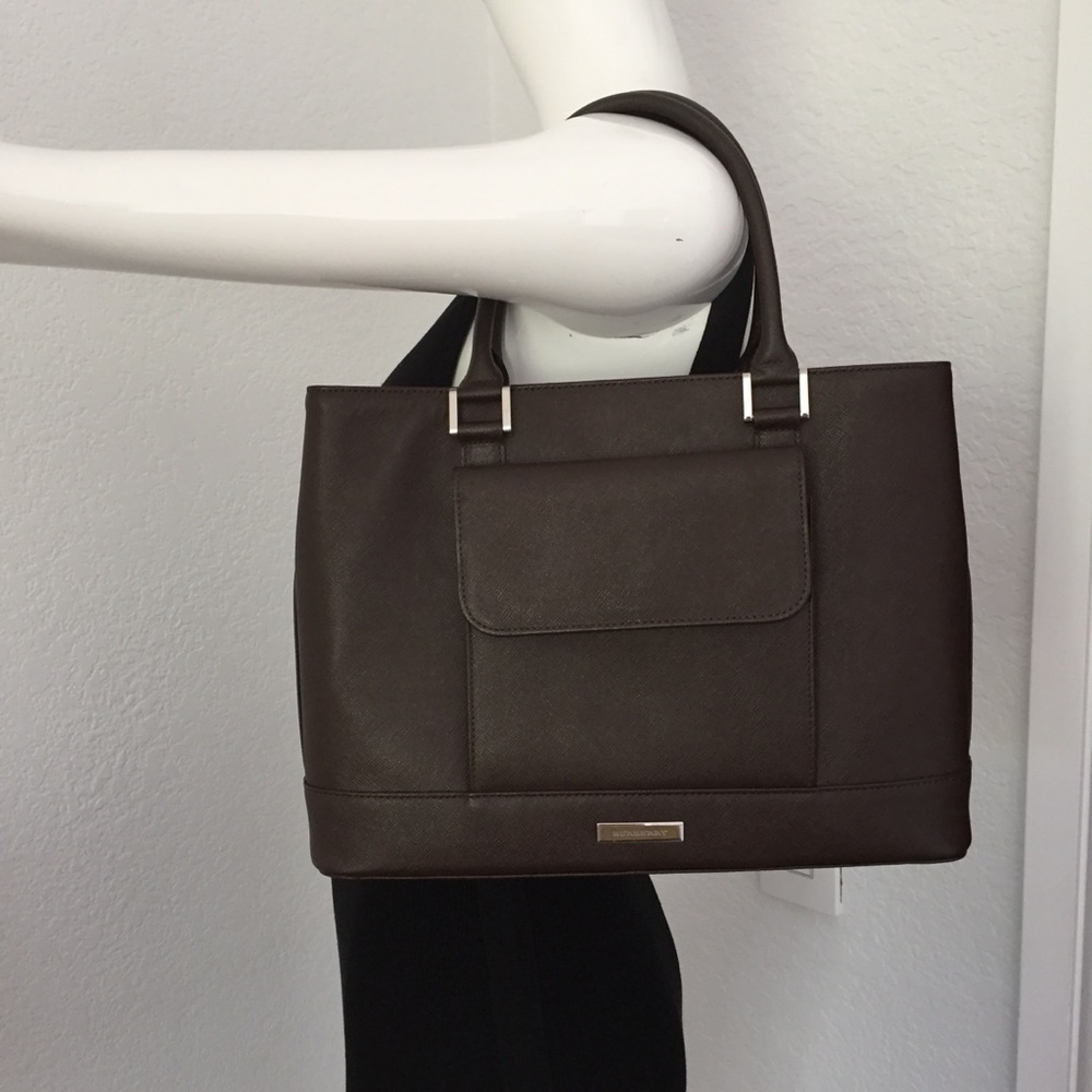 Burberry front pocket brown Saffiano leather bag - Picture 7 of 10